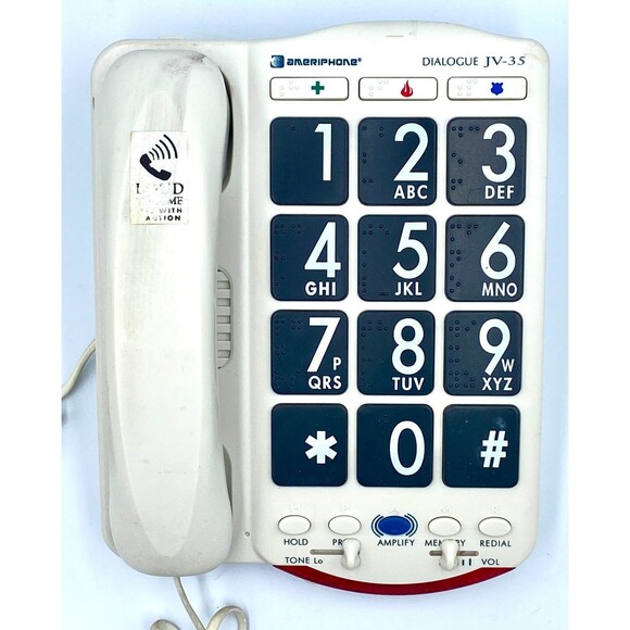 Clarity JV35W 76557.101 50dB Phone Large White Keys - Picture 2 of 5